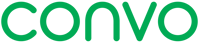 Convo logo - green with black background