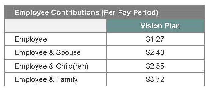 2025 Benefit Guide Vision rates